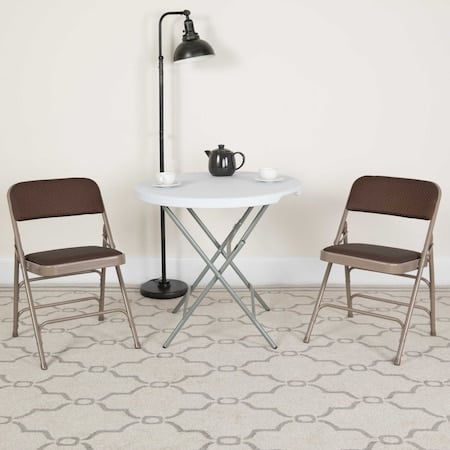 Brown Fabric Metal Chair, PK2 MPN:2-AW-MC309AF-BRN-GG