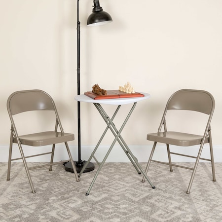 HERCULES Series Double Braced Gray Metal Folding Chair, PK2 MPN:2-BD-F002-GY-GG