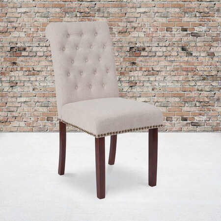 Beige Fabric Parsons Chair, PK2 MPN:2-BT-P-BGE-FAB-GG