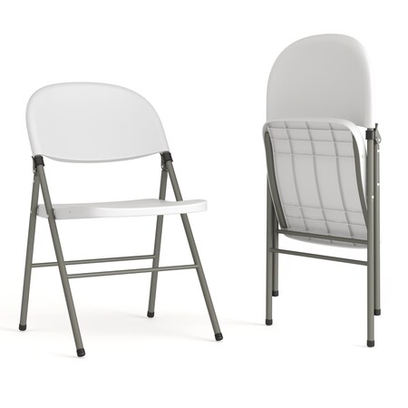 White Plastic Folding Chair, PK2 MPN:2-DAD-YCD-70-WH-GG