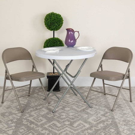 HERCULES Series Double Braced Gray Vinyl Folding Chair, PK2 MPN:2-HA-F003D-GY-GG