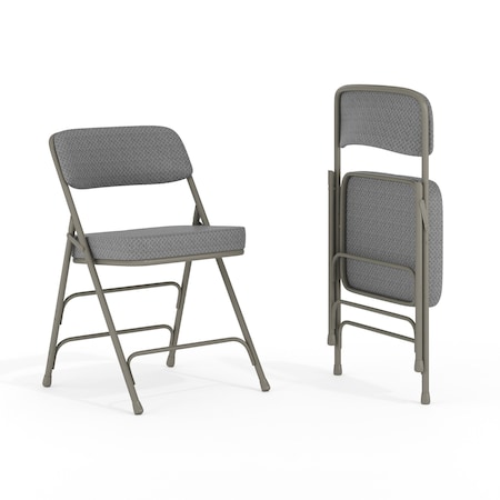 Gray Fabric Folding Chair, PK2 MPN:2-HA-MC320AF-GRY-GG