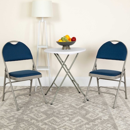 Navy Fabric Folding Chair, PK2 MPN:2-HA-MC705AF-3-NVY-GG