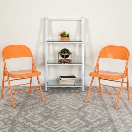 Orange Marmalade Folding Chair, PK2 MPN:2-HF3-ORANGE-GG