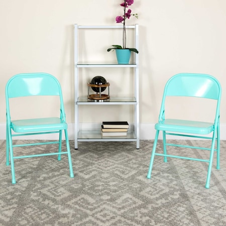 Tantalizing Teal Folding Chair, PK2 MPN:2-HF3-TEAL-GG