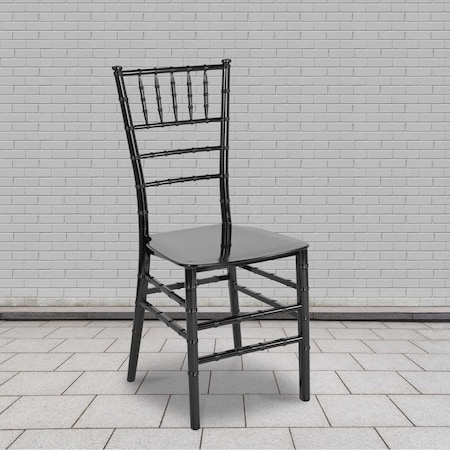 HERCULES Series Black Resin Stacking Chiavari Chair, PK2 MPN:2-LE-BLACK-M-GG