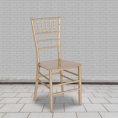 HERCULES Series Gold Resin Stacking Chiavari Chair, PK2 MPN:2-LE-GOLD-M-GG