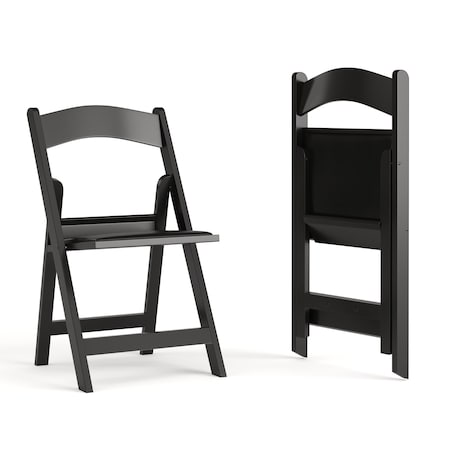 Hercules Folding Chair - Black Resin - 2 Pk Comfortable Event Chair - Light Weight Folding Chair MPN:2-LE-L-1-BLACK-GG