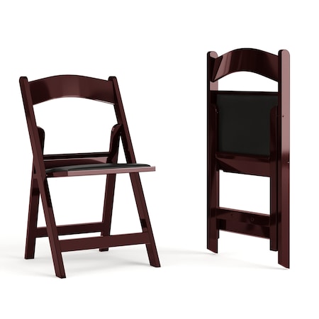 Hercules Folding Chair - Mahogany Resin - 2 Pk Comfortable Event Chair - Light Weight Folding Chair MPN:2-LE-L-1-MAH-GG