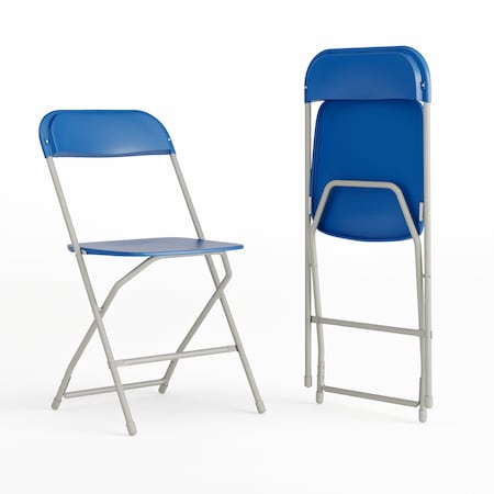 Hercules Series Plastic Folding Chair Blue - 2 LB Weight Capacity Comfortable Event Chair-Lightweight Folding Chair, PK2 MPN:2-LE-L-3-BLUE-GG