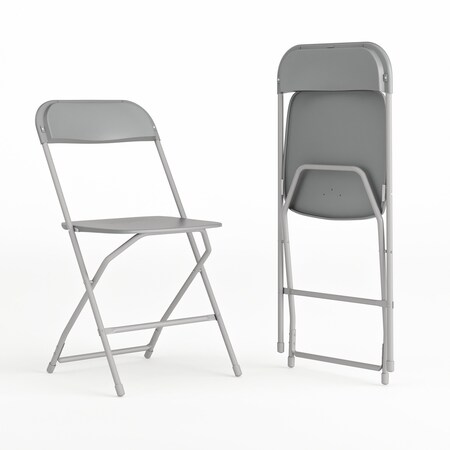 Hercules Series Plastic Folding Chair Grey - 2 LB Weight Capacity Comfortable Event Chair-Lightweight Folding Chair, PK2 MPN:2-LE-L-3-GREY-GG