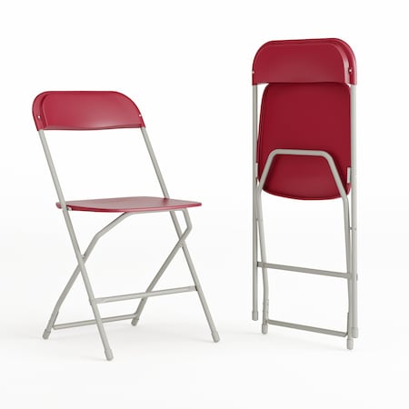 Hercules Series Plastic Folding Chair Red - 2 LB Weight Capacity Comfortable Event Chair - Lightweight Folding Chair, PK2 MPN:2-LE-L-3-RED-GG