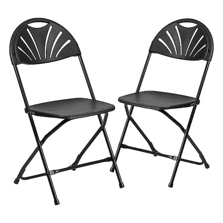 Black Plastic Folding Chair, PK2 MPN:2-LE-L-4-BK-GG