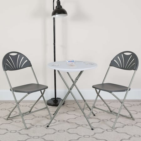 Charcoal Plastic Folding Chair, PK2 MPN:2-LE-L-4-CH-GG
