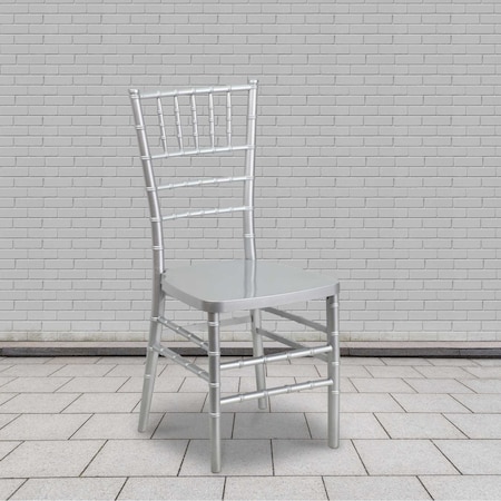 HERCULES PREMIUM Series Silver Resin Stacking Chiavari Chair MPN:2-LE-SILVER-GG