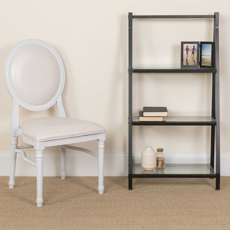 White Round Back Dining Chair, PK2 MPN:2-LE-W-W-MON-GG
