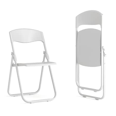 White Plastic Folding Chair, PK2 MPN:2-RUT-I-WHITE-GG