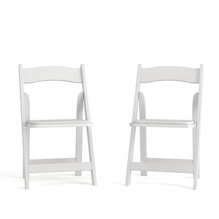 HERCULES Series White Wood Folding Chair with Vinyl Padded Seat, PK2 MPN:2-XF-2901-WH-WOOD-GG