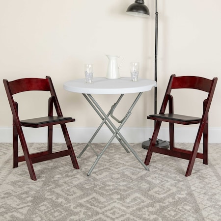 Mahogany Wood Folding Chair, PK2 MPN:2-XF-2903-MAH-WOOD-GG