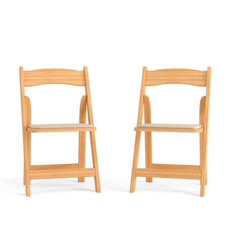 Natural Wood Folding Chair, PK2 MPN:2-XF-2903-NAT-WOOD-GG