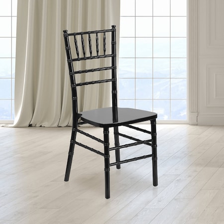 HERCULES Series Black Wood Chiavari Chair, PK2 MPN:2-XS-BLACK-GG