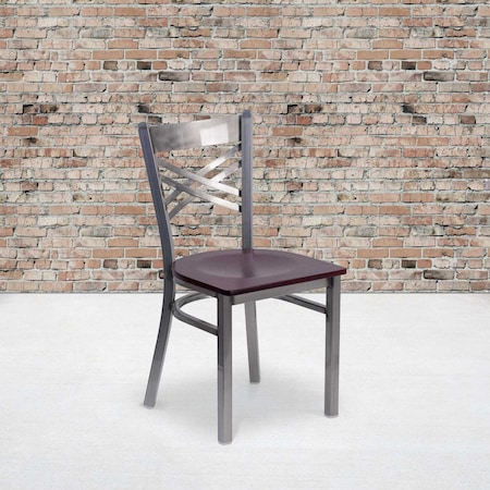 Clear X Chair-Mah Seat, PK2 MPN:2-XU-6FOB-CLR-MAHW-GG