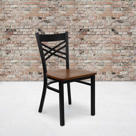 Black X Chair-Cherry Seat, PK2 MPN:2-XU-6FOBXBK-CHYW-GG