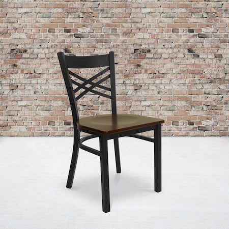 Black X Chair-Mah Seat, PK2 MPN:2-XU-6FOBXBK-MAHW-GG