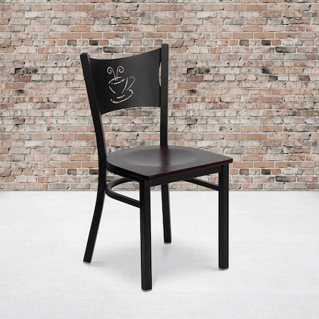 Black Coffee Chair-Mah Seat, PK2 MPN:2-XU-DG-60099-COF-MAHW-GG