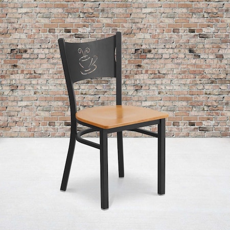 Black Coffee Chair-Nat Seat, PK2 MPN:2-XU-DG-60099-COF-NATW-GG