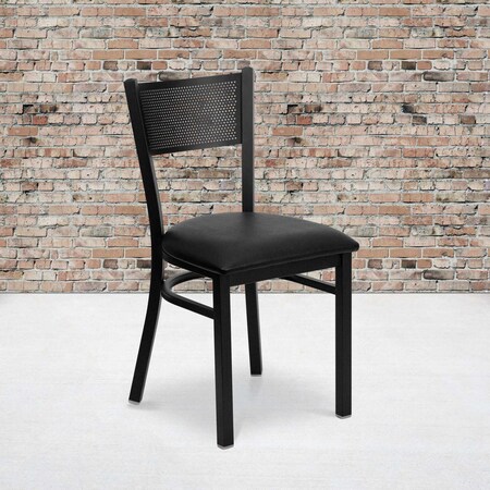 Black Grid Chair-Black Seat, PK2 MPN:2-XU-DG-60115-GRD-BLKV-GG