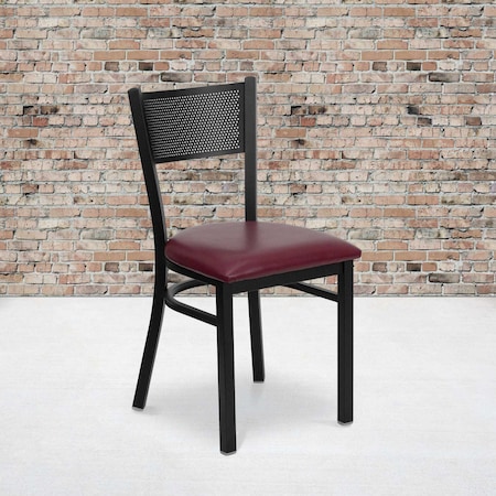 Black Grid Chair-Burg Seat, PK2 MPN:2-XU-DG-60115-GRD-BURV-GG