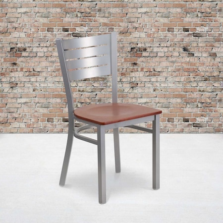 Silver Slat Chair-Chy Seat, PK2 MPN:2-XU-DG-60401-CHYW-GG