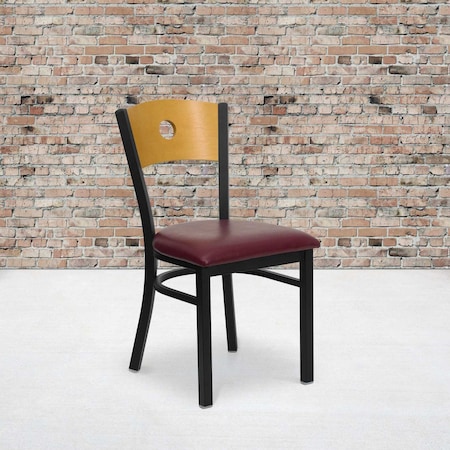 Bk/Nat Circle Chair-Burg Seat, PK2 MPN:2-XU-DG-6F2B-CIR-BURV-GG