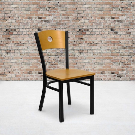 Bk/Nat Circle Chair-Wood Seat, PK2 MPN:2-XU-DG-6F2B-CIR-NATW-GG