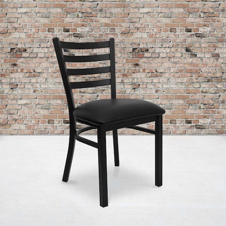 Black Ladder Chair-Black Seat, PK2 MPN:2-XU-DG694BLAD-BLKV-GG