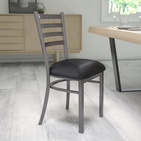 Clear Ladder Chair-Black Seat, PK2 MPN:2-XU-DG694BLAD-CLR-BLKV-GG