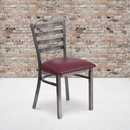 Clear Ladder Chair-Burg Seat, PK2 MPN:2-XU-DG694BLAD-CLR-BURV-GG