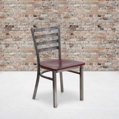 Clear Ladder Chair-Mah Seat, PK2 MPN:2-XU-DG694BLAD-CLR-MAHW-GG
