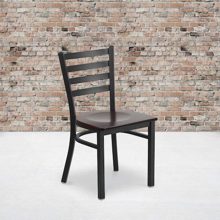 Black Ladder Chair-Wal Seat, PK2 MPN:2-XU-DG694BLAD-WALW-GG