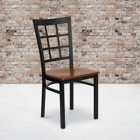 Black Window Chair-Cherry Seat, PK2 MPN:2-XU-DG6Q3BWIN-CHYW-GG
