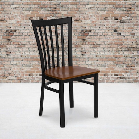 Black School Chair-Cherry Seat, PK2 MPN:2-XU-DG6Q4BSCH-CHYW-GG