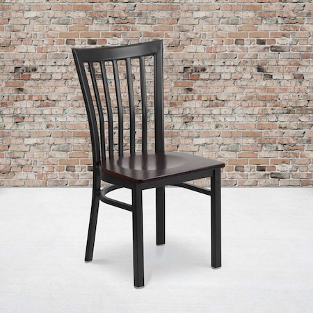 Black School Chair-Wal Seat, PK2 MPN:2-XU-DG6Q4BSCH-WALW-GG