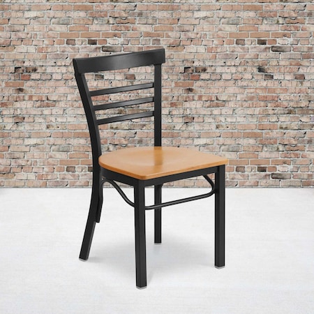 Black Ladder Chair-Nat Seat, PK2 MPN:2-XU-DG6Q6B1LAD-NATW-GG