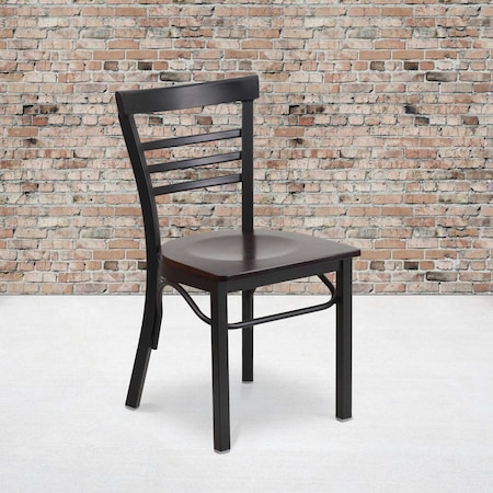 Black Ladder Chair-Wal Seat, PK2 MPN:2-XU-DG6Q6B1LAD-WALW-GG