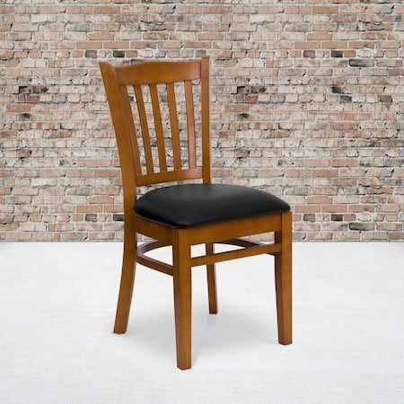 Cherry Wood Chair-Blk Vinyl, PK2 MPN:2-XU-DGW0008VRT-CHY-BLKV-GG