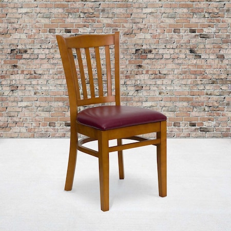 Cherry Wood Chair-Burg Vinyl, PK2 MPN:2-XU-DGW0008VRT-CHY-BURV-GG
