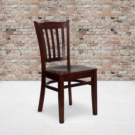 Mahogany Wood Dining Chair, PK2 MPN:2-XU-DGW0008VRT-MAH-GG
