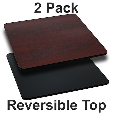 Square Reversible Top, Black/Mahogany, 42