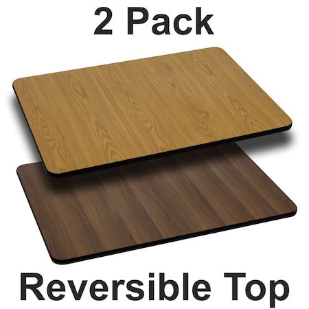 Reversible Top, Natural/Walnut, 30x42